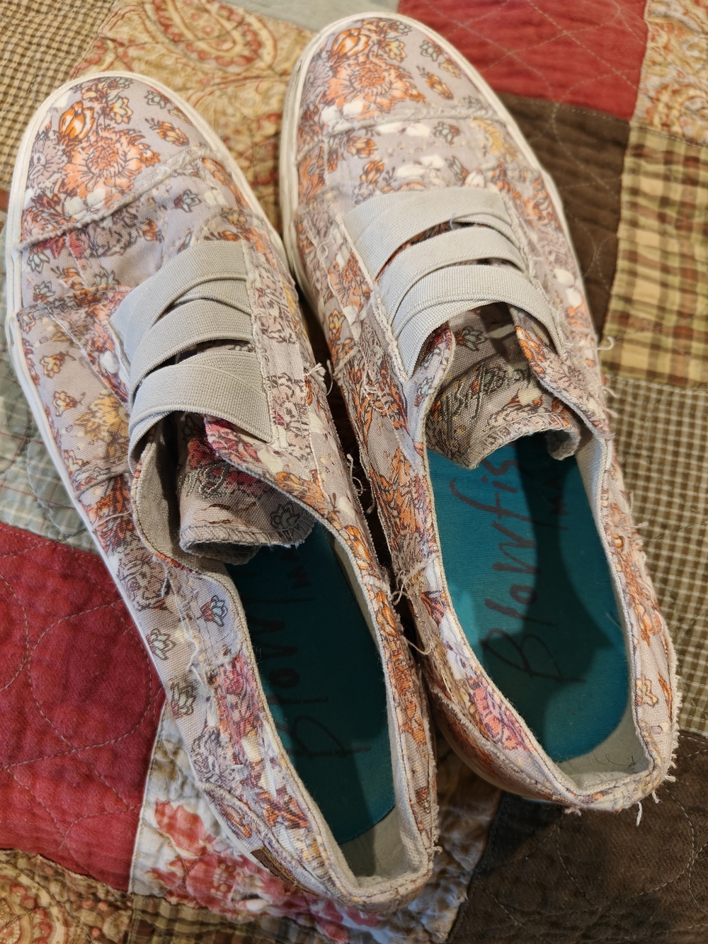 Blowfish Floral Canvas Slip-On Sneakers - Pink, Orange, Blue